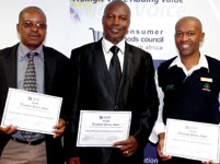 L to R: Warrant Officer Mashiane, Sergeant Nkathingi and Moses Tsomele.